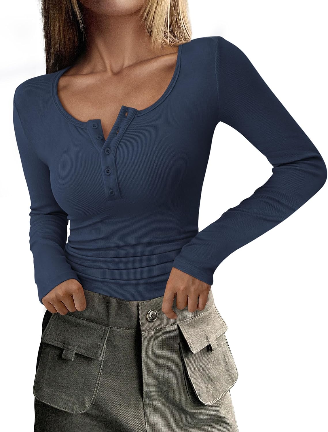 PRETTYGARDEN Women's Fall Long Sleeve Henley T Shirts Jansha Store