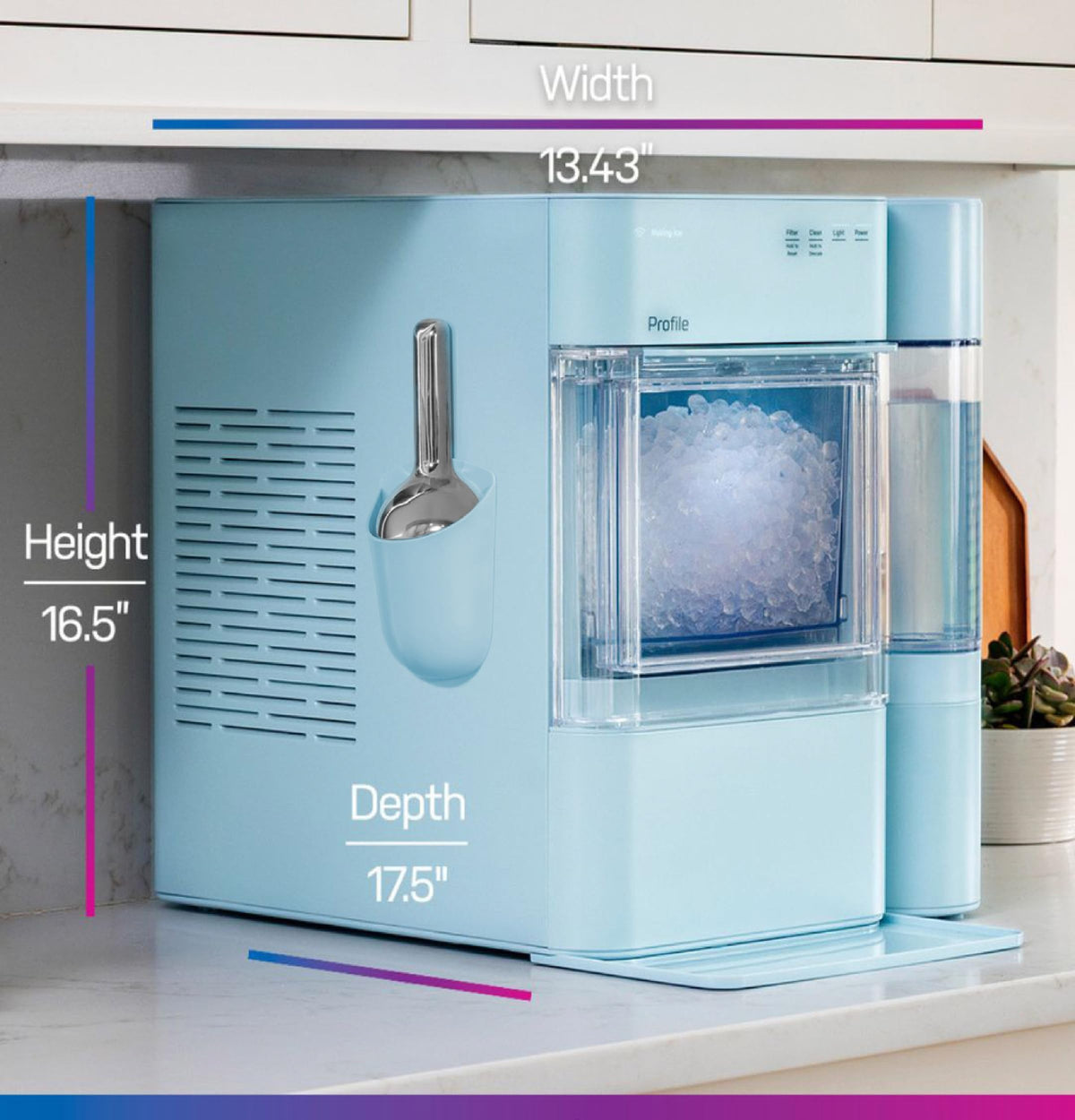 GE Profile Opal Ultra, Countertop Nugget Ice Maker, 1 Gal XL Side Tank, *Amazon Exclusive*, 38 lbs/Day, Pebble Pellet Crushed Ice Machine, WiFi Black Stainless Steel Jansha Store