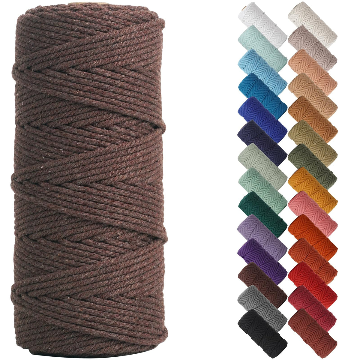 NOANTA Baby Blue Macrame Cord 3mm x 109yards, Cotton Rope Macrame Yarn Jansha Store