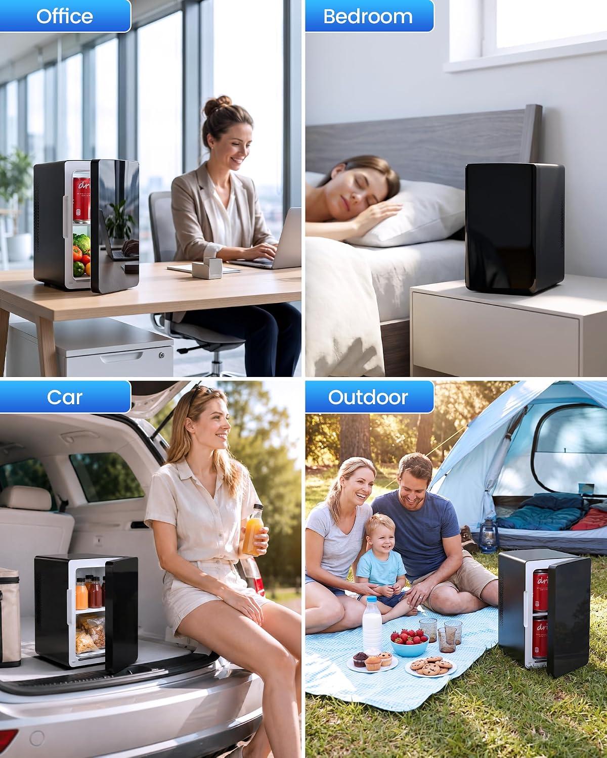 Electactic Mini Fridge, 6L/8Can Portable Small Refrigerator for Bedroom Jansha Store