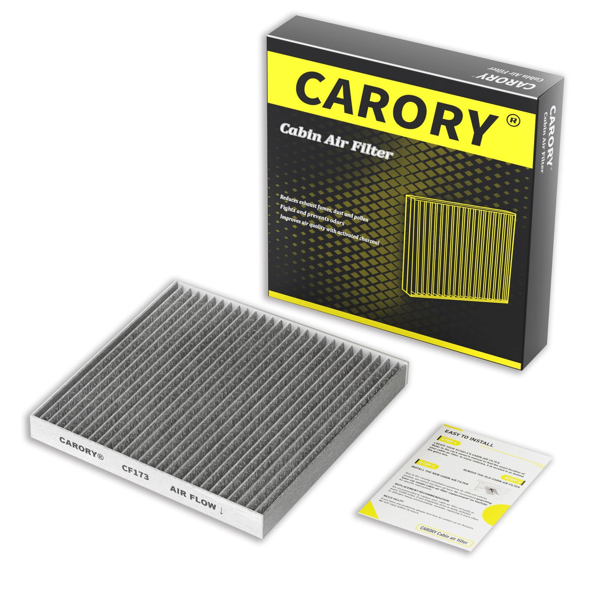 CARORY Cabin Air Filter w/Activated Carbon for Honda Accord 2003–2022, Civic 2006–2015, CR-V 2007–2016, Odyssey 2005–2017, Pilot 2009–2022, Ridgeline 2006–2025, Acura MDX 2007–2020, and More, CF134 Jansha Store
