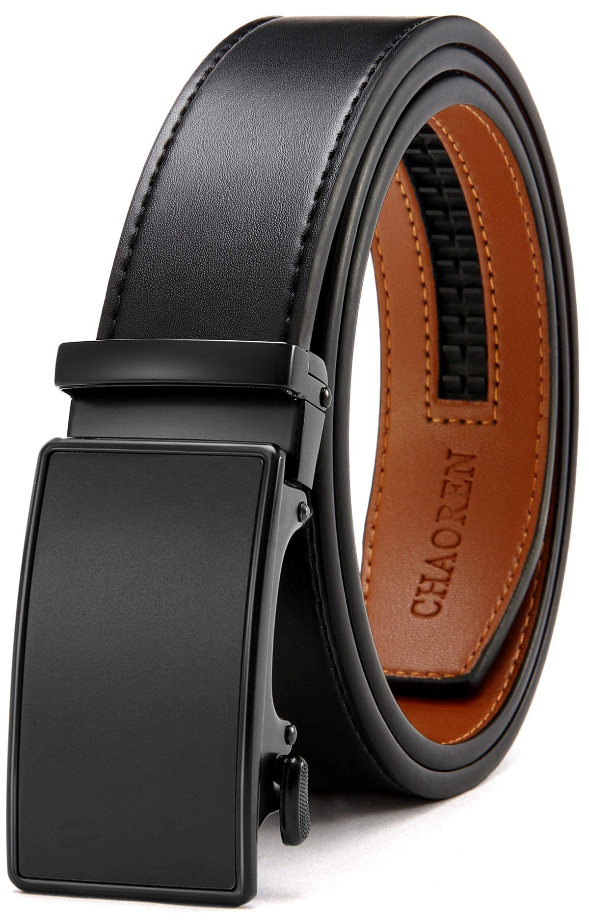 CHAOREN Men's Leather Ratchet Belt - Customizable Fit (35mm) Jansha Store