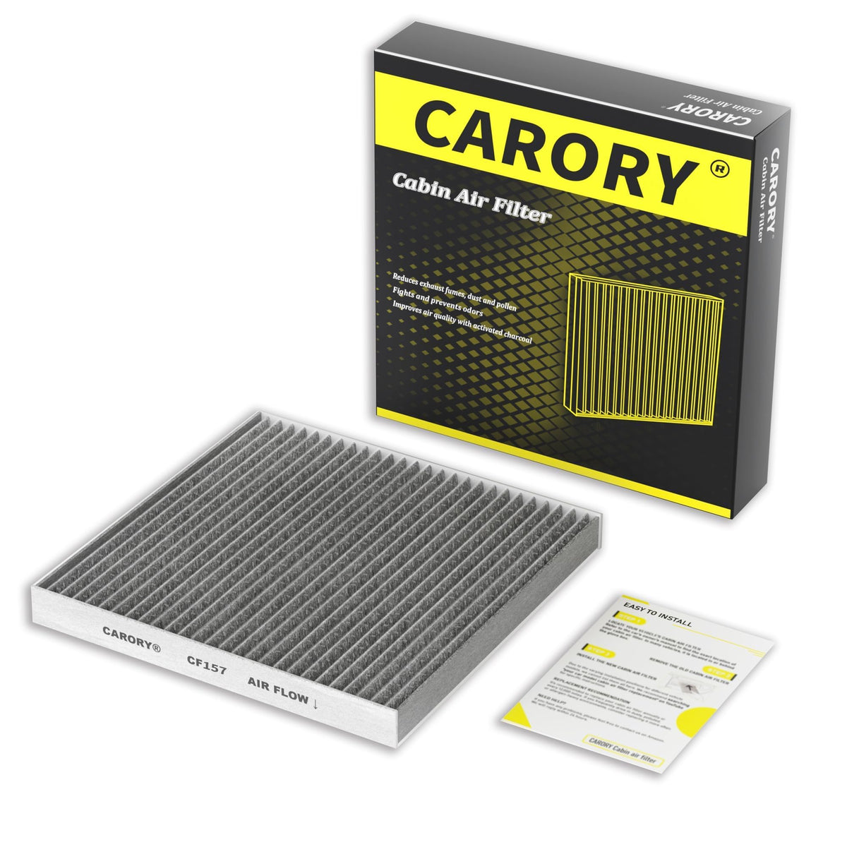 CARORY Cabin Air Filter w/Activated Carbon for Honda Accord 2003–2022, Civic 2006–2015, CR-V 2007–2016, Odyssey 2005–2017, Pilot 2009–2022, Ridgeline 2006–2025, Acura MDX 2007–2020, and More, CF134 Jansha Store