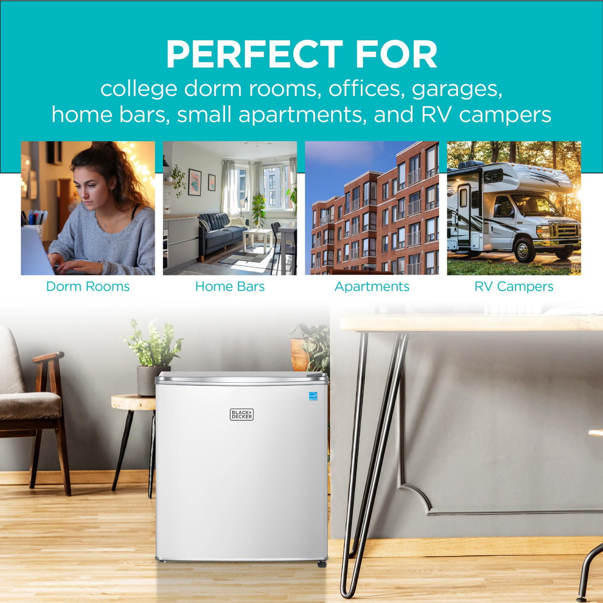 BLACK+DECKER 2.5 Cu. Ft. Compact Refrigerator, BCRK25V, Stainless Look Jansha Store
