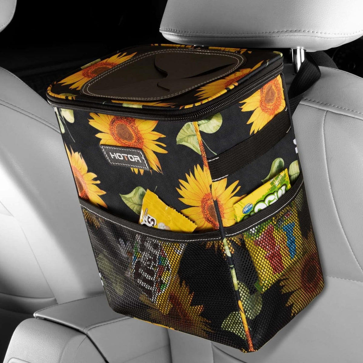 HOTOR Car Trash Can, Leakproof Car Organizer, 2-Gallon, Black Jansha Store