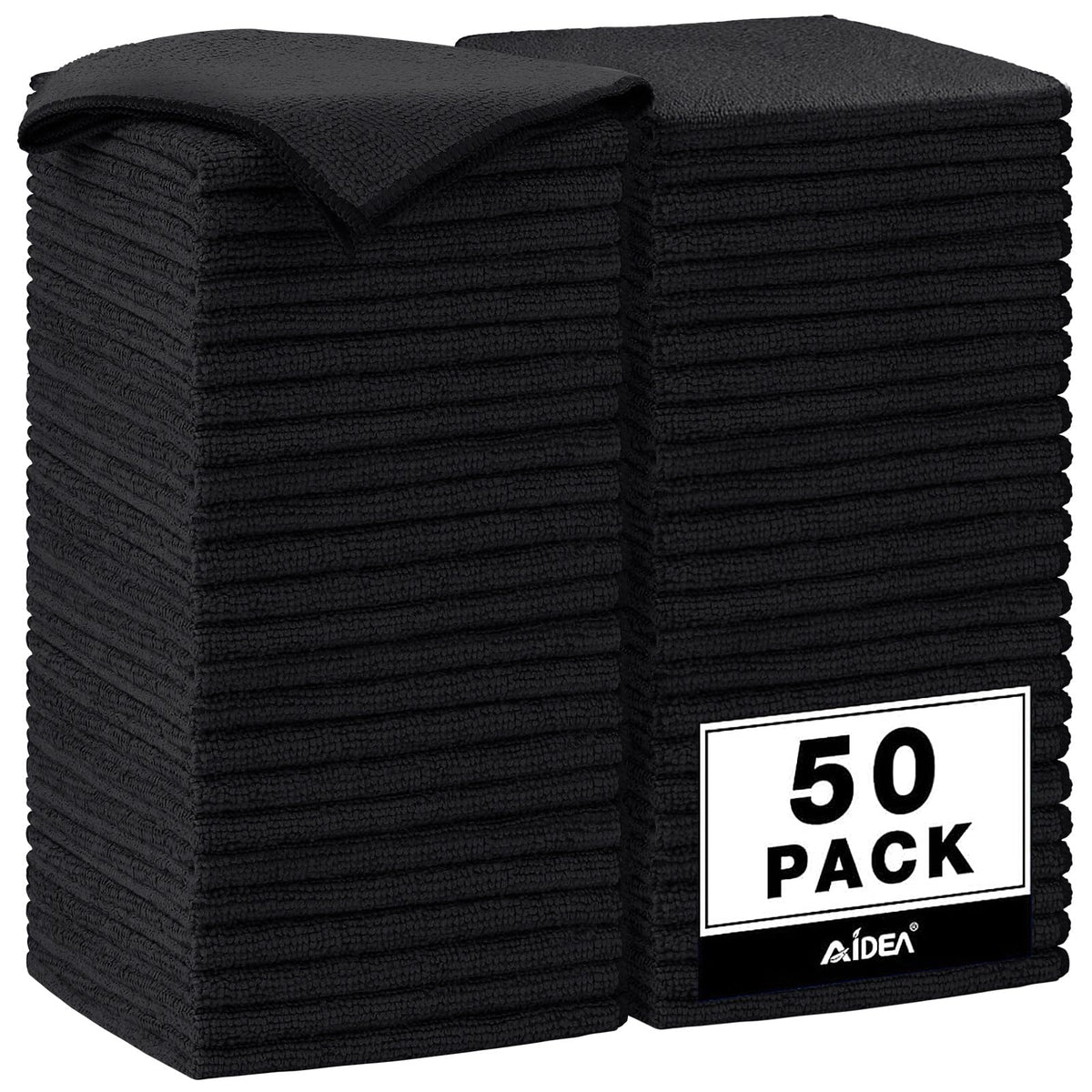 AIDEA Microfiber Cleaning Cloth-50PK, Microfiber Towels for Cars, 12"×12" Jansha Store