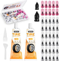 40 PCS Quick Fix Screw-in Tire Plug Kit with 2 Tubes of Sealant Glue Jansha Store
