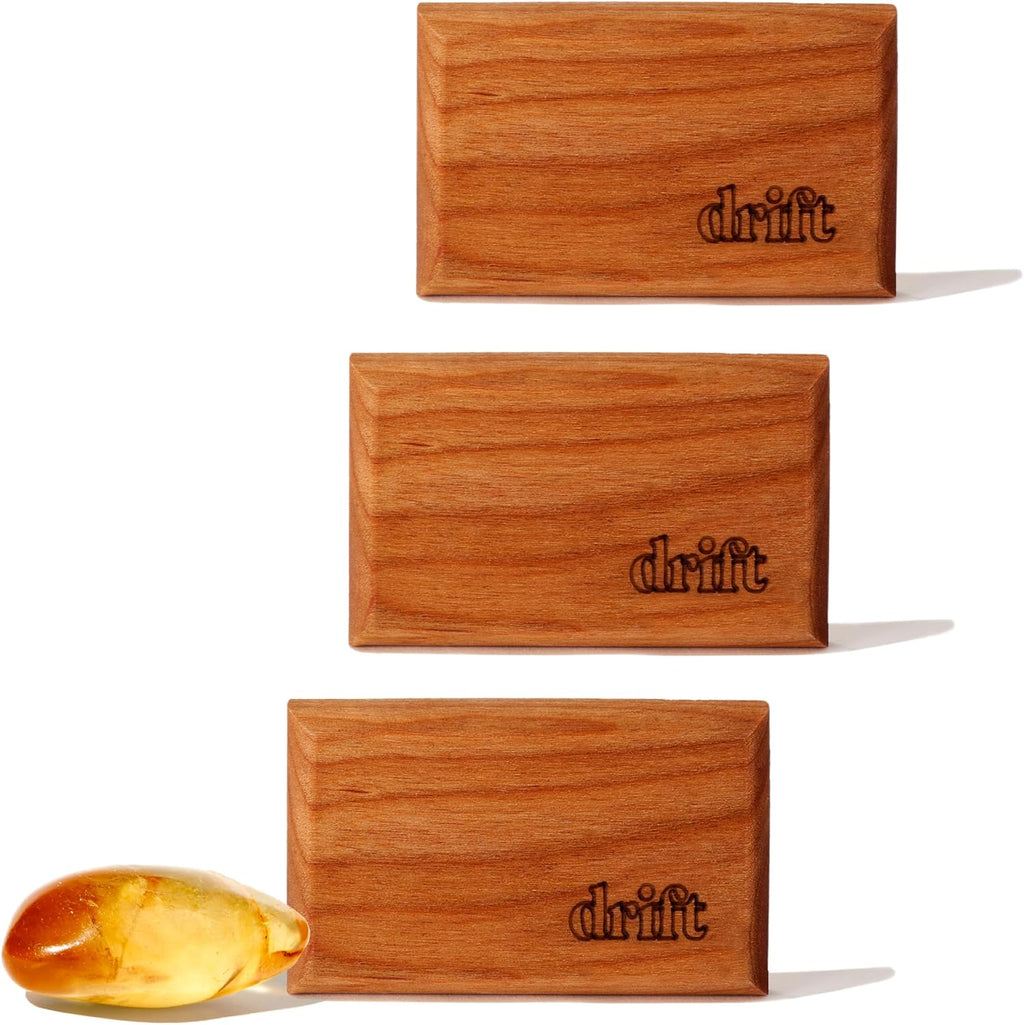 Drift Car Air Freshener - The Original Wood Air Freshener - Car Odor Eliminator - Long Lasting Scent - Essential Oils - Clean Ingredients - Amber Scent 3 Pack Refill - NO CLIP INCLUDED Jansha Store