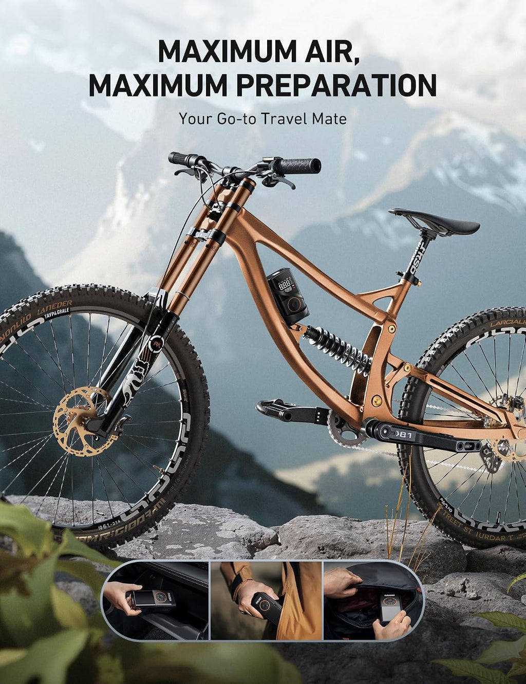 AstroAI L7 Tire Inflator Portable Air Compressor,150 PSI Cordless Bike Pump Jansha Store