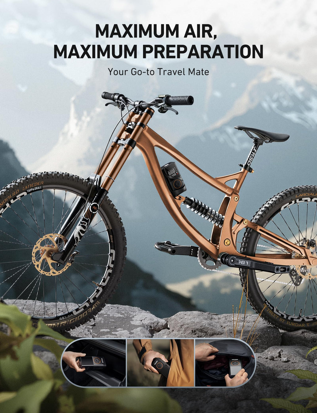 AstroAI L7 Tire Inflator Portable Air Compressor,150 PSI Cordless Bike Pump Jansha Store