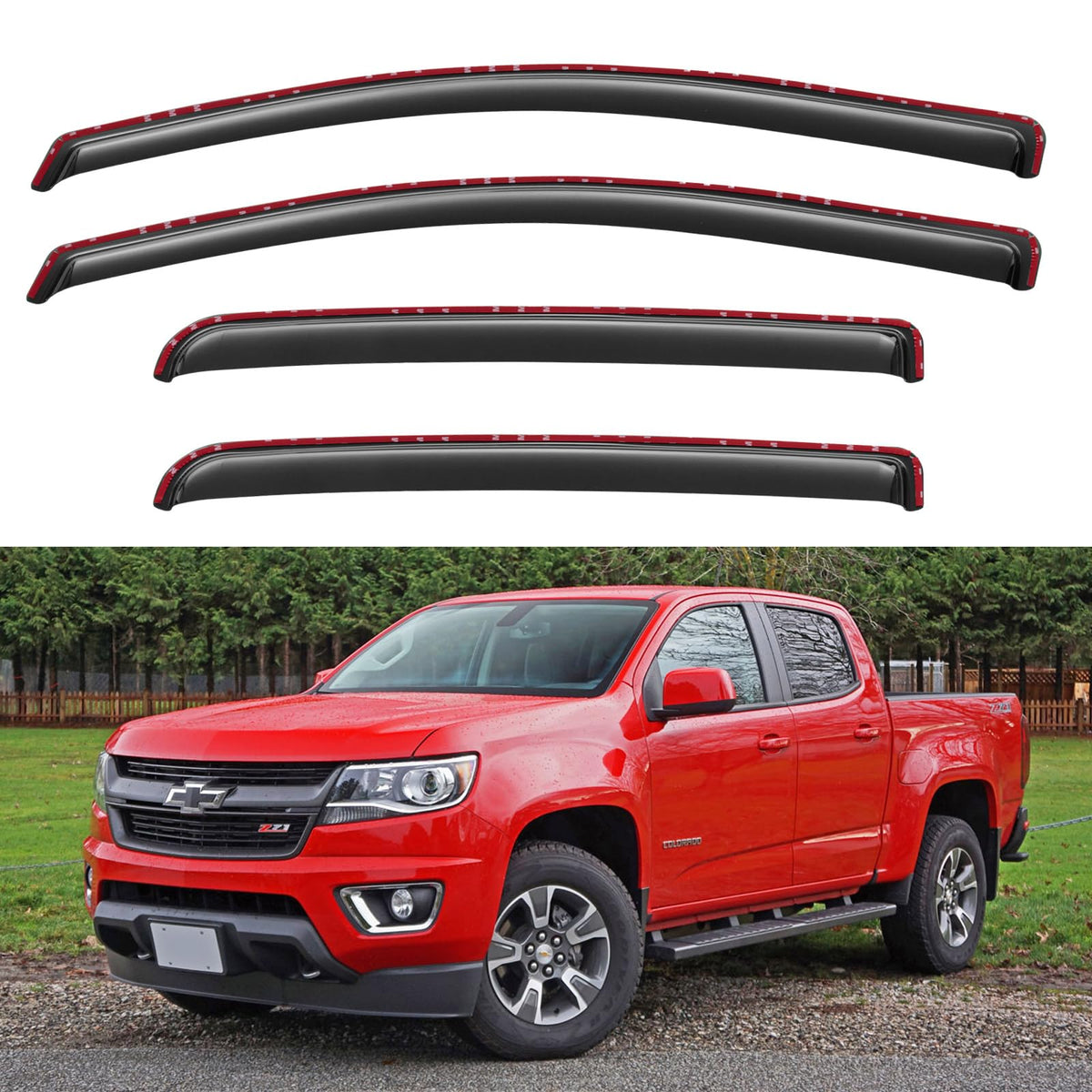 Window Visors Rain Guards for 2015-2026 Ford F150 Crew/SuperCrew Cab Jansha Store