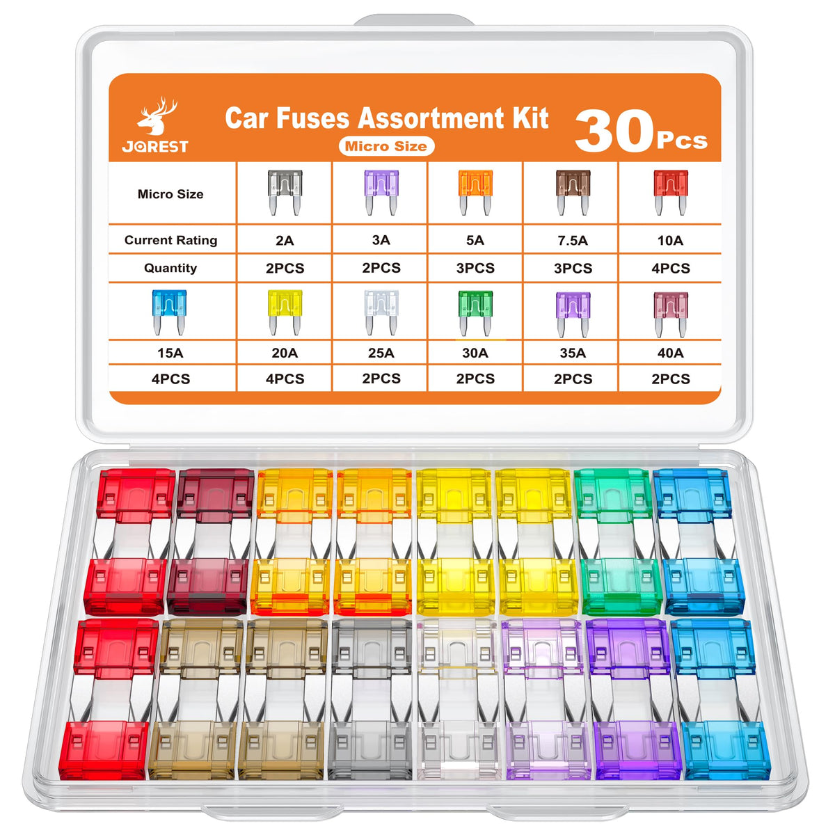 JOREST 300Pcs Car Fuse Assortment Kit, 160 Mini Blade Fuses Automotive + 90 Standard Auto Fuses + 50 Micro + Puller – Replacement for RV Camper Boat Truck (2Amp 3A 5A 7.5A 10A 15A 20A 25A 30A 35A 40A) Jansha Store