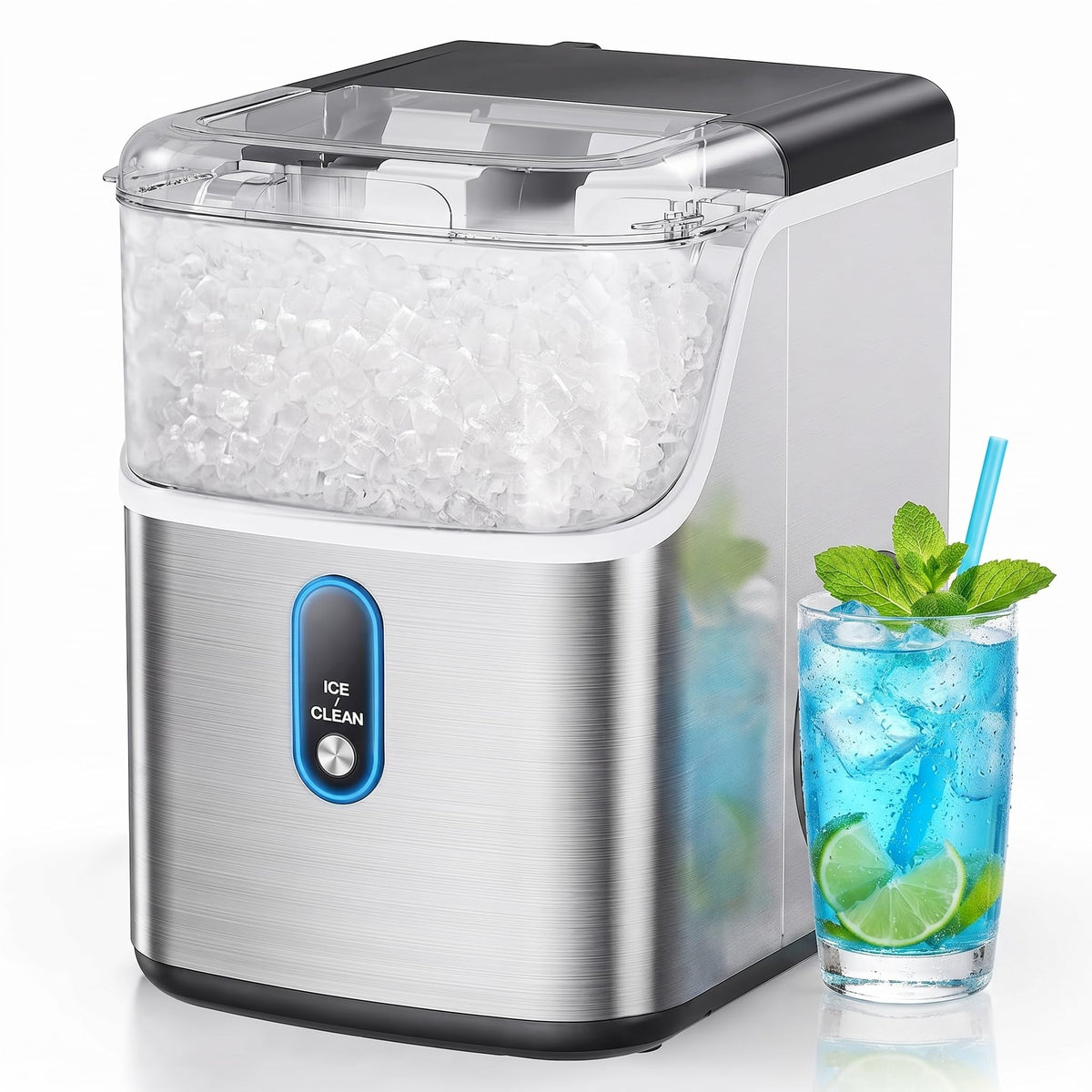 Silonn Countertop Ice Maker, Ice Makers Countertop with 2.5L Expandable Ice Basket & 1.8L Water Tank, 26Lbs/24H, 9 Bullet Ice in 6 Mins, Self-Cleaning, 2 Ice Sizes for Home Kitchen Jansha Store