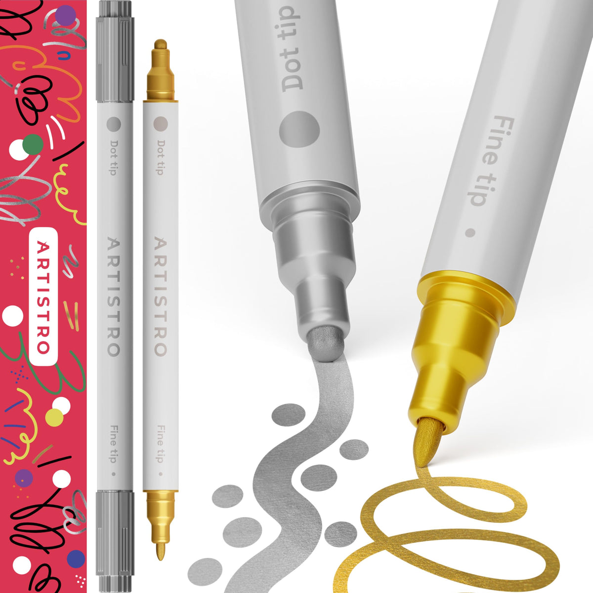 ARTISTRO Gold Dual-Tip Acrylic Paint Pens - Set of 2 Jansha Store