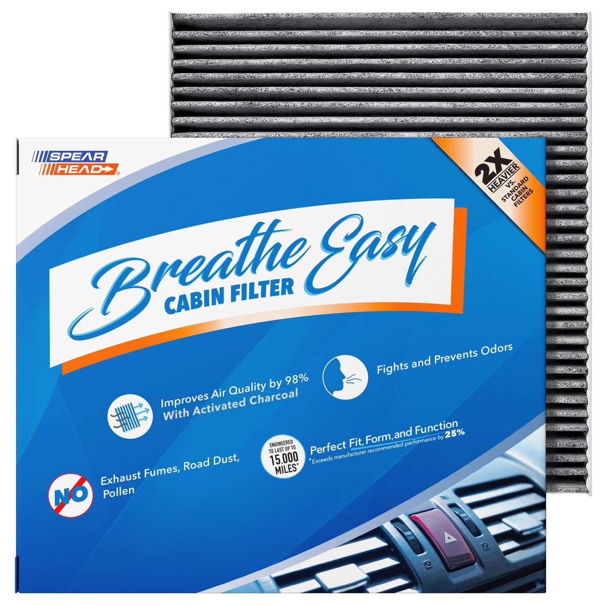 Spearhead Odor Defense Breathe Easy AC & Heater Cabin Air Filter (BE-157) Jansha Store