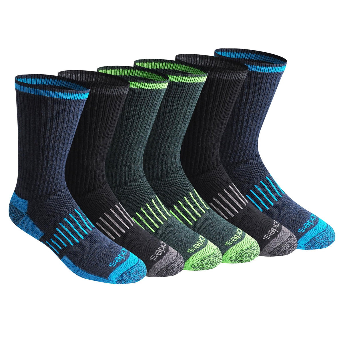 Dickies Dri-tech crew socks in grey, flat lay showing full sock shape and toe detail