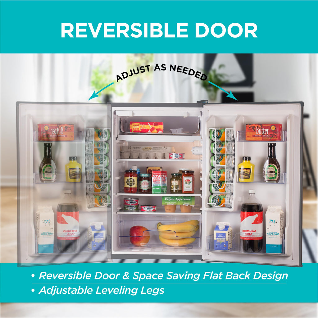 BLACK+DECKER 2.5 Cu. Ft. Compact Refrigerator, BCRK25V, Stainless Look Jansha Store