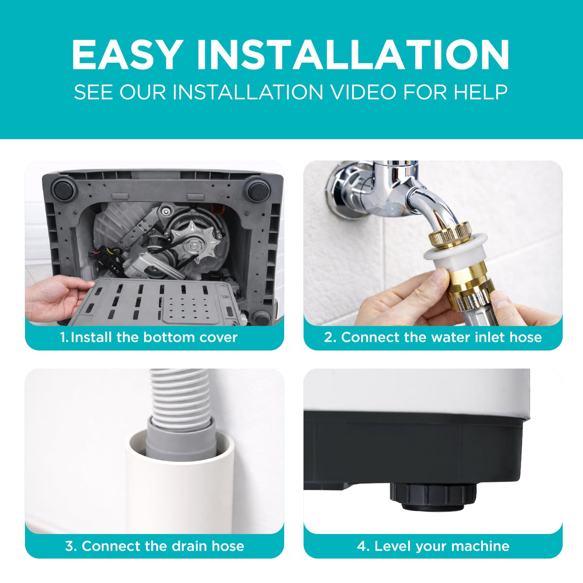 BLACK+DECKER 1.7 Cu. Ft. Portable Washer, 11 lb. Capacity, BPWM16W, White Jansha Store