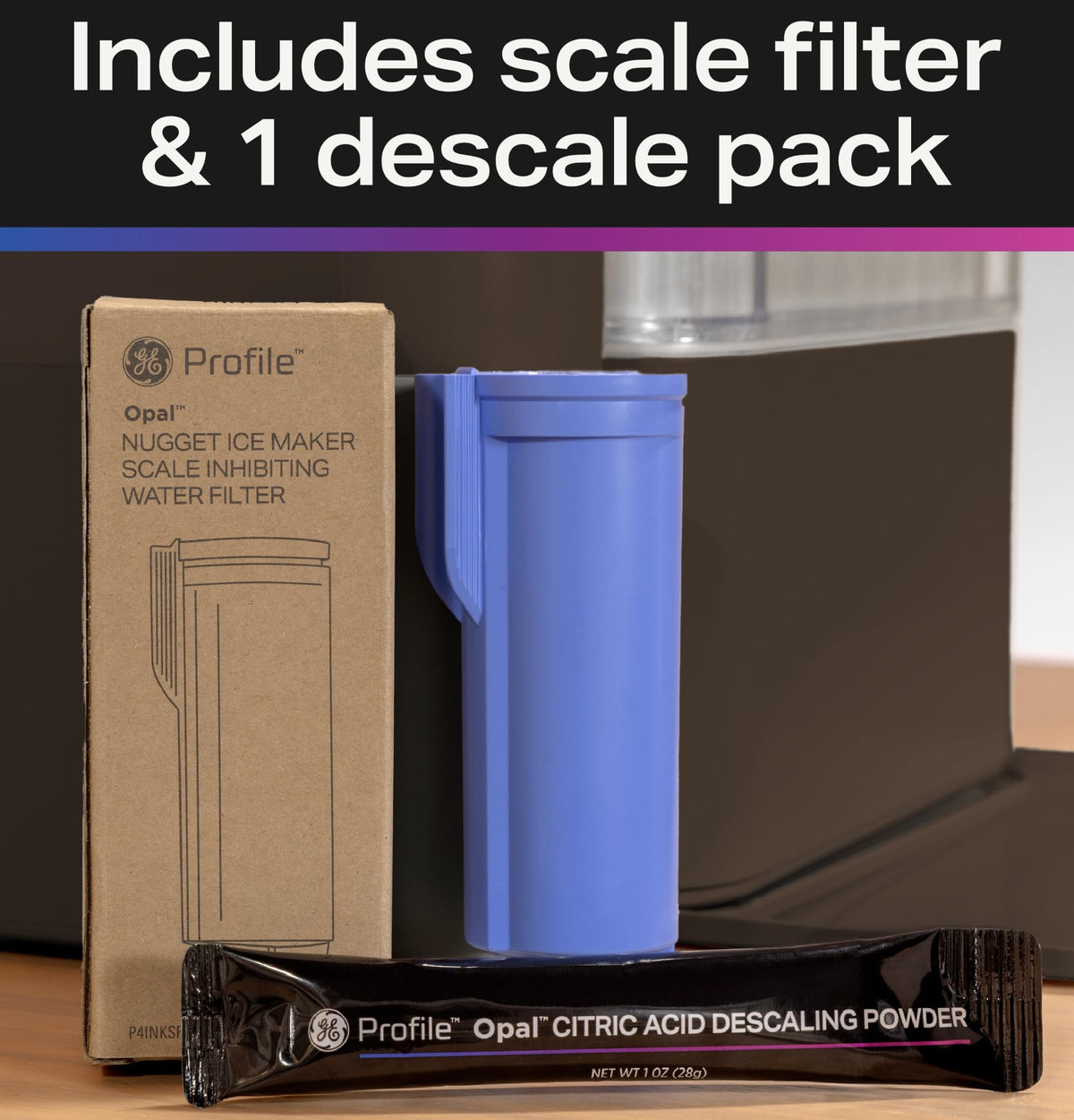 GE Profile Opal Ultra, Countertop Nugget Ice Maker, 1 Gal XL Side Tank, *Amazon Exclusive*, 38 lbs/Day, Pebble Pellet Crushed Ice Machine, WiFi Black Stainless Steel Jansha Store