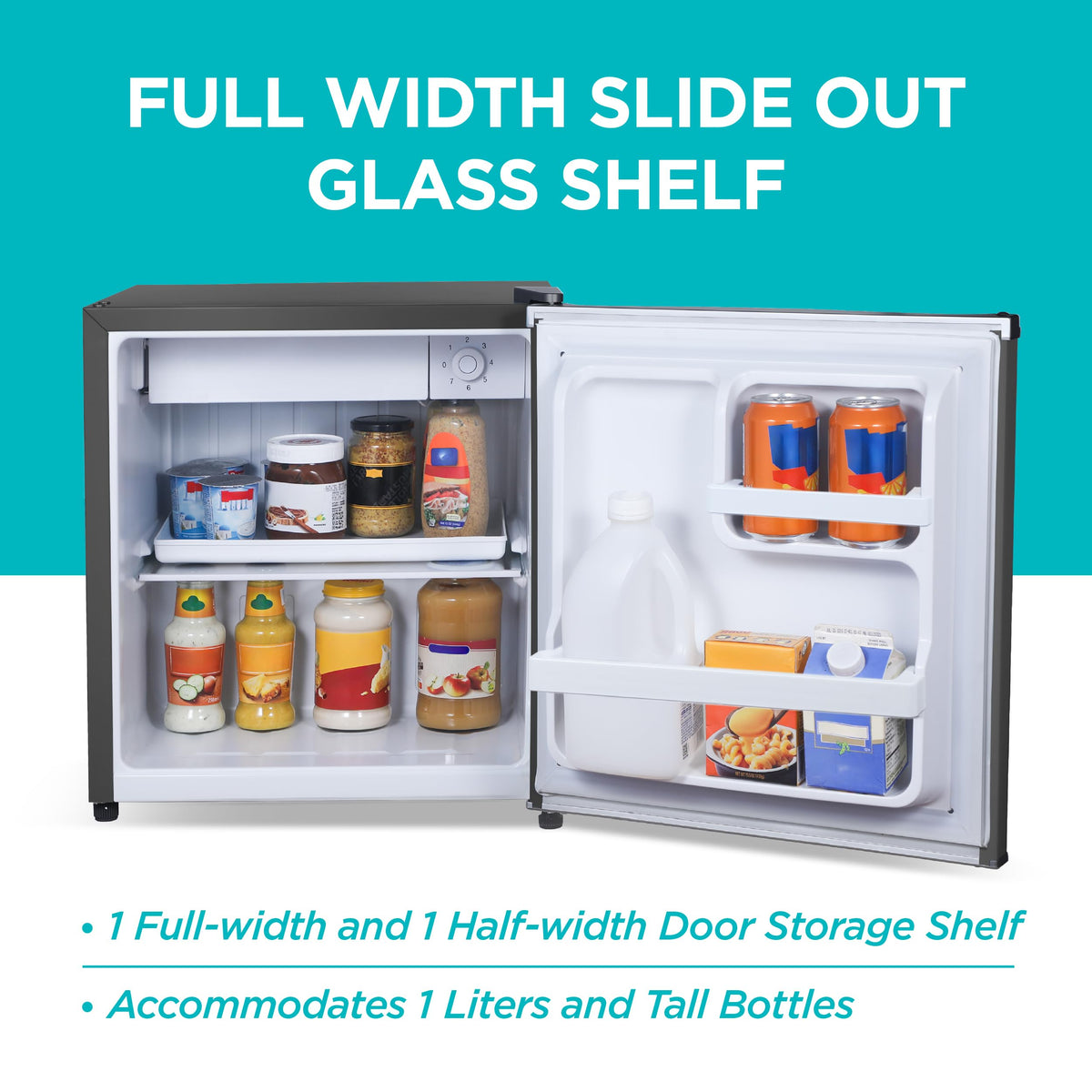 BLACK+DECKER 2.5 Cu. Ft. Compact Refrigerator, BCRK25V, Stainless Look Jansha Store