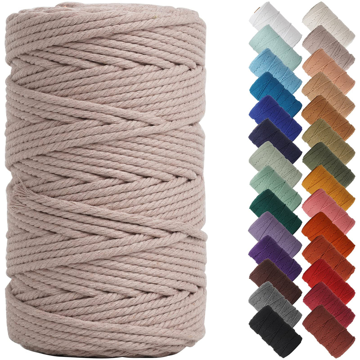 NOANTA Baby Blue Macrame Cord 3mm x 109yards, Cotton Rope Macrame Yarn Jansha Store