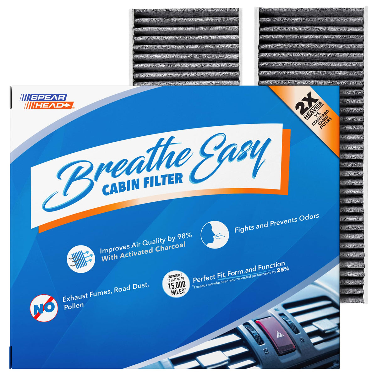 Spearhead Odor Defense Breathe Easy AC & Heater Cabin Air Filter (BE-157) Jansha Store