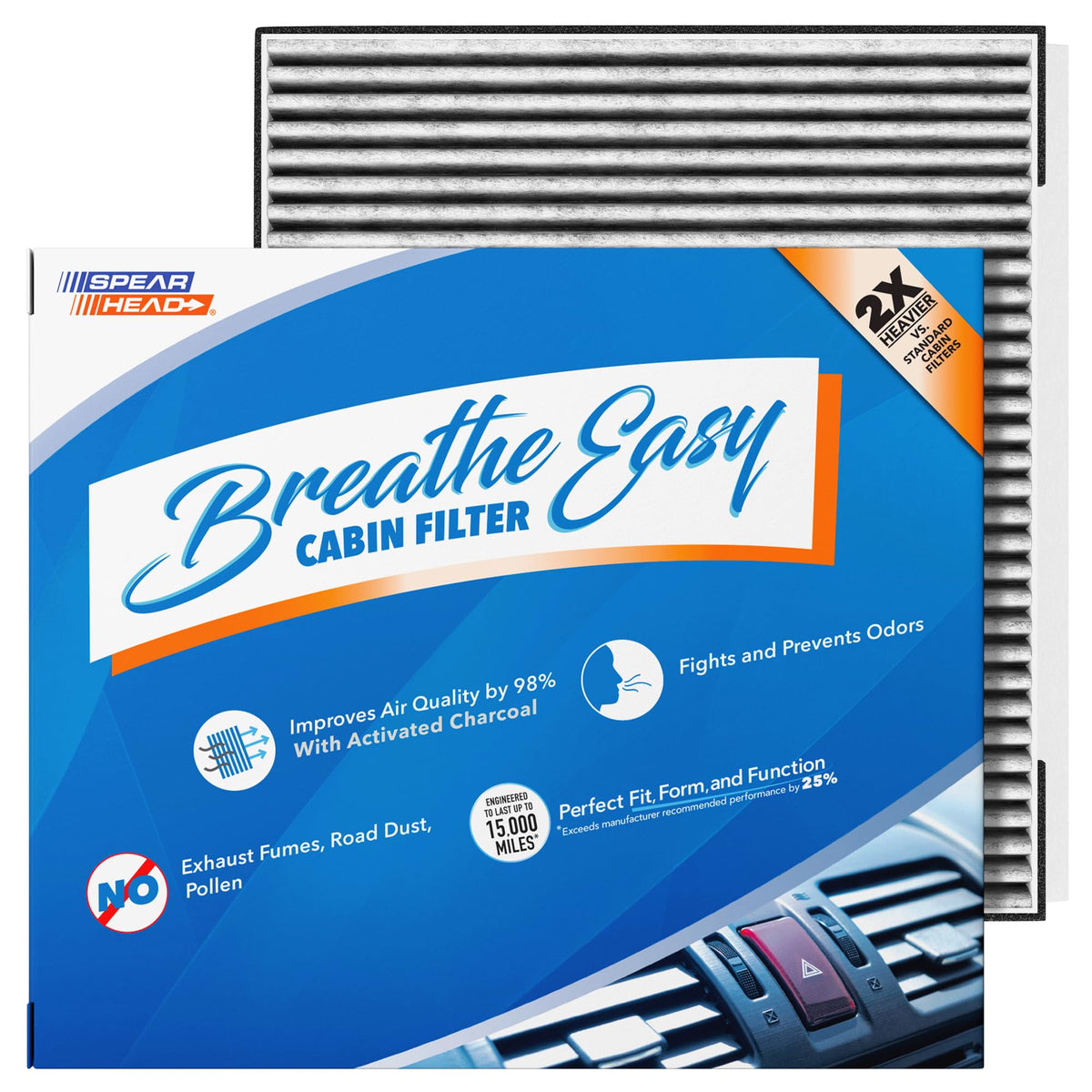 Spearhead Odor Defense Breathe Easy AC & Heater Cabin Air Filter (BE-157) Jansha Store