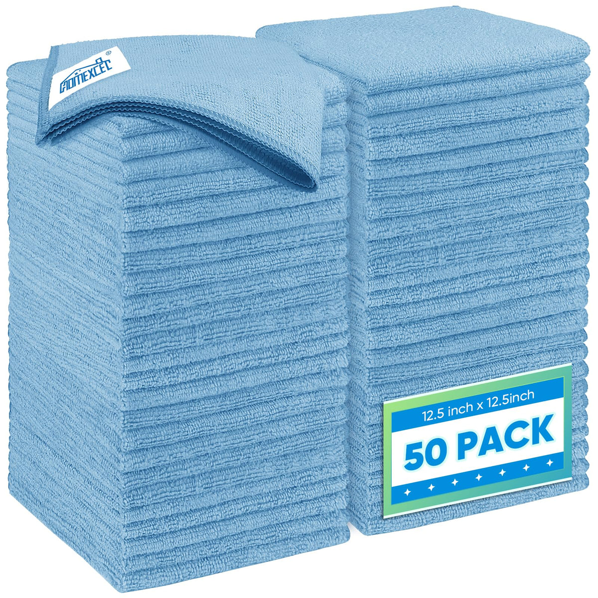 HOMEXCEL Microfiber Cleaning Cloth 12 Pack, 12.5 x 12.5 inch Microfiber Towels for Cars, Ultra Absorbent Washing Cloth, Lint Free Streak Free Cleaning Rags for Car, Kitchen, and Window (Grey) Jansha Store