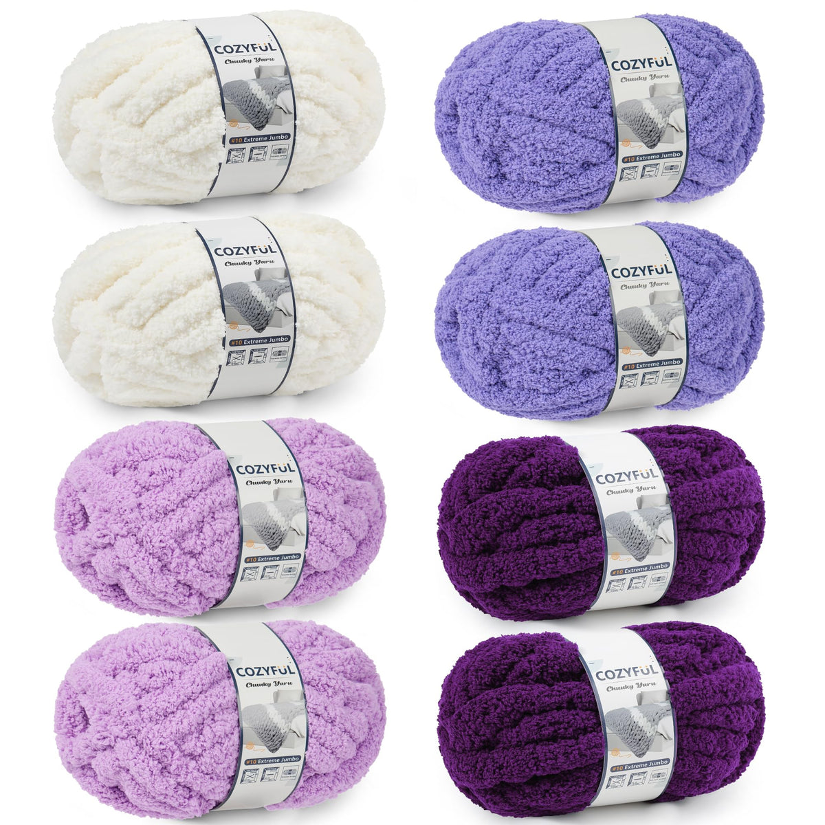 Cozyful Chunky Yarn for Hand Knitting - #10 Chunky Chenille Yarn, Jumbo Big Thick Chunky Yarns for Crocheting, Super Bulky Chunky Knit Blanket Yarns, 8 Skein (22 yds 8 oz Each Skein), Soft Sage Green Jansha Store