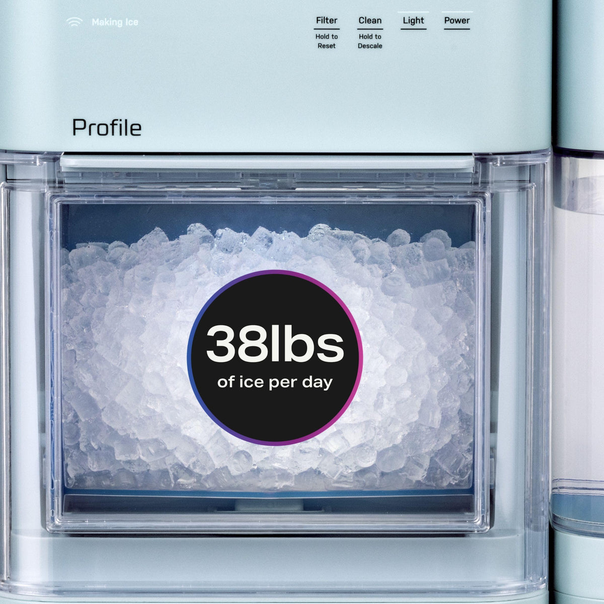 GE Profile Opal Ultra, Countertop Nugget Ice Maker, 1 Gal XL Side Tank, *Amazon Exclusive*, 38 lbs/Day, Pebble Pellet Crushed Ice Machine, WiFi Black Stainless Steel Jansha Store