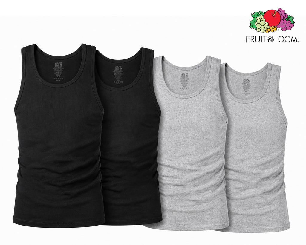 Fruit of the Loom Men's Sleeveless Tag Free Moisture Wicking Tank A-Shirt Jansha Store