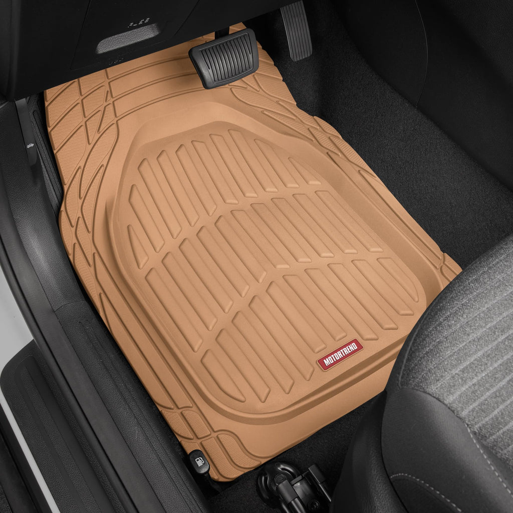 Motor Trend FlexTough Floor Mats for Cars, Black Deep Dish All-Weather Car Mats, Waterproof Trim-to Fit Automotive Floor Mats for Cars Trucks SUV, Universal Floor Liner Car Accessories Jansha Store