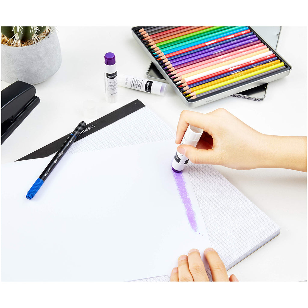 Amazon Basics Purple Washable School Glue Sticks for Classroom Supplies and Crafting, Dries Clear, 0.24-oz Stick, 30-Pack Jansha Store