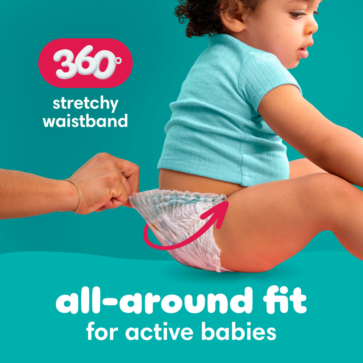 Pampers Diapers - Cruisers 360 - Size 5, 128 Count, up to 100% Leakproof Pull-On Diaper for Active Babies Jansha Store