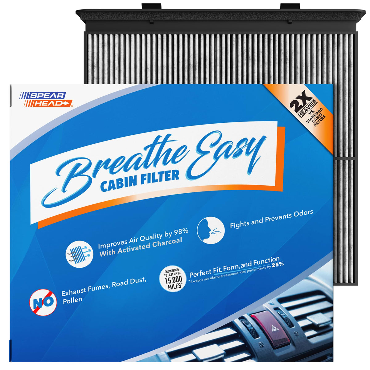 Spearhead Odor Defense Breathe Easy AC & Heater Cabin Air Filter (BE-157) Jansha Store
