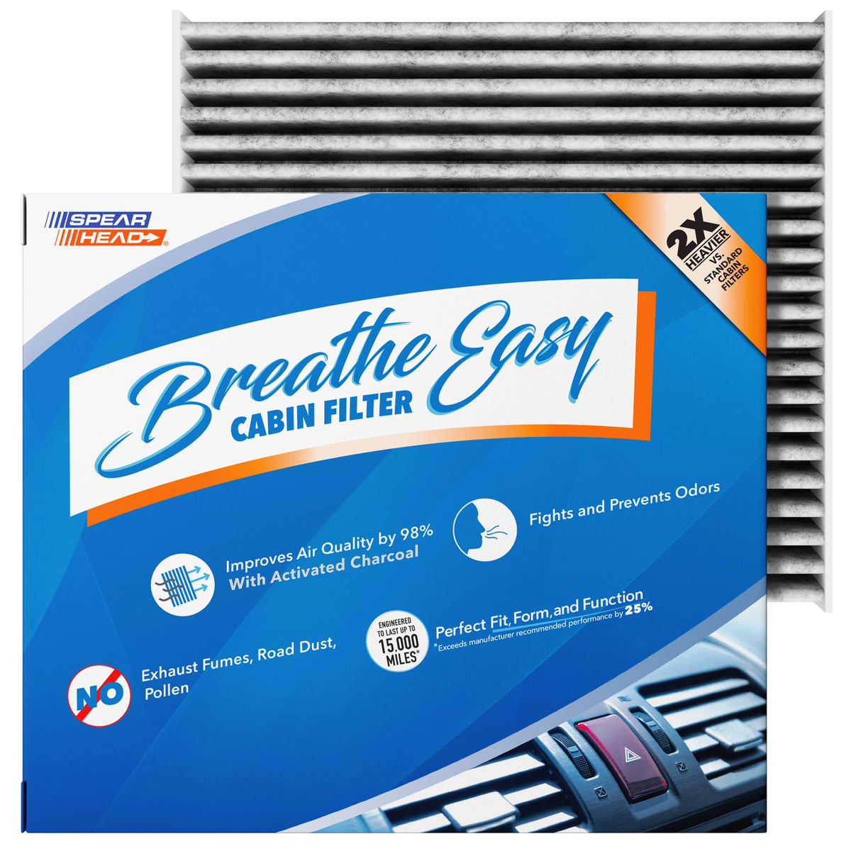 Spearhead Odor Defense Breathe Easy AC & Heater Cabin Air Filter (BE-157) Jansha Store