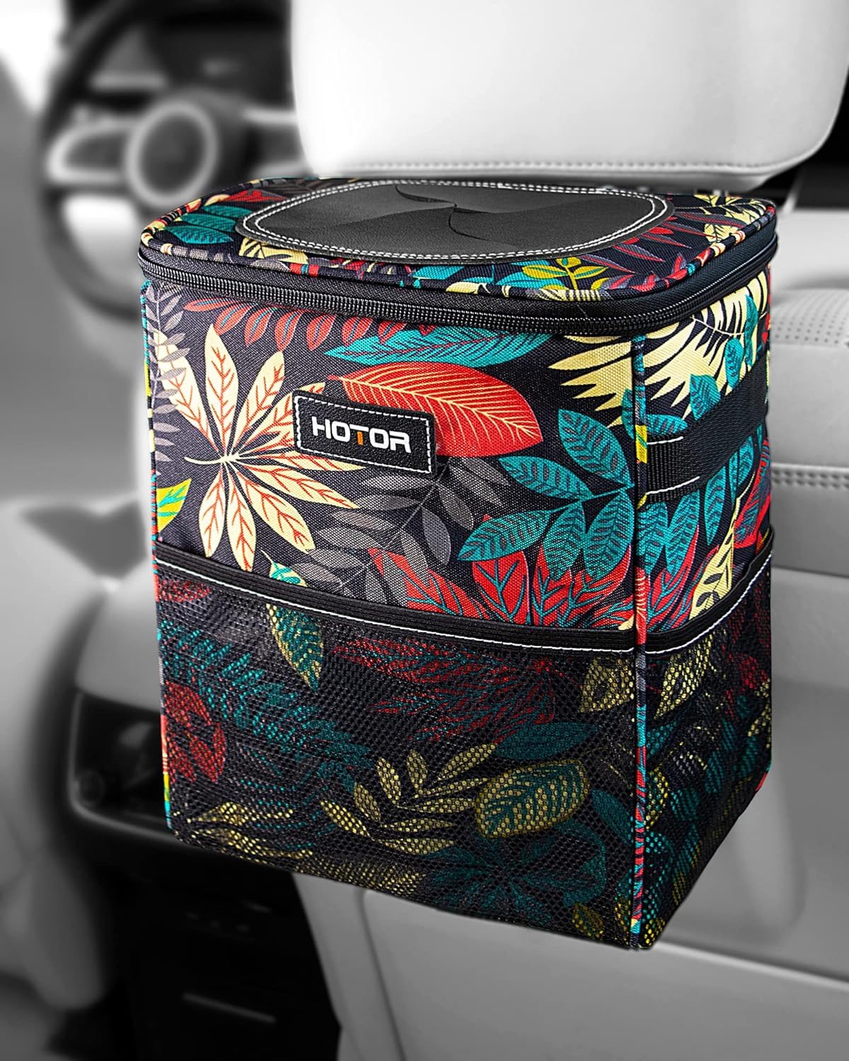 HOTOR Car Trash Can, Leakproof Car Organizer, 2-Gallon, Black Jansha Store