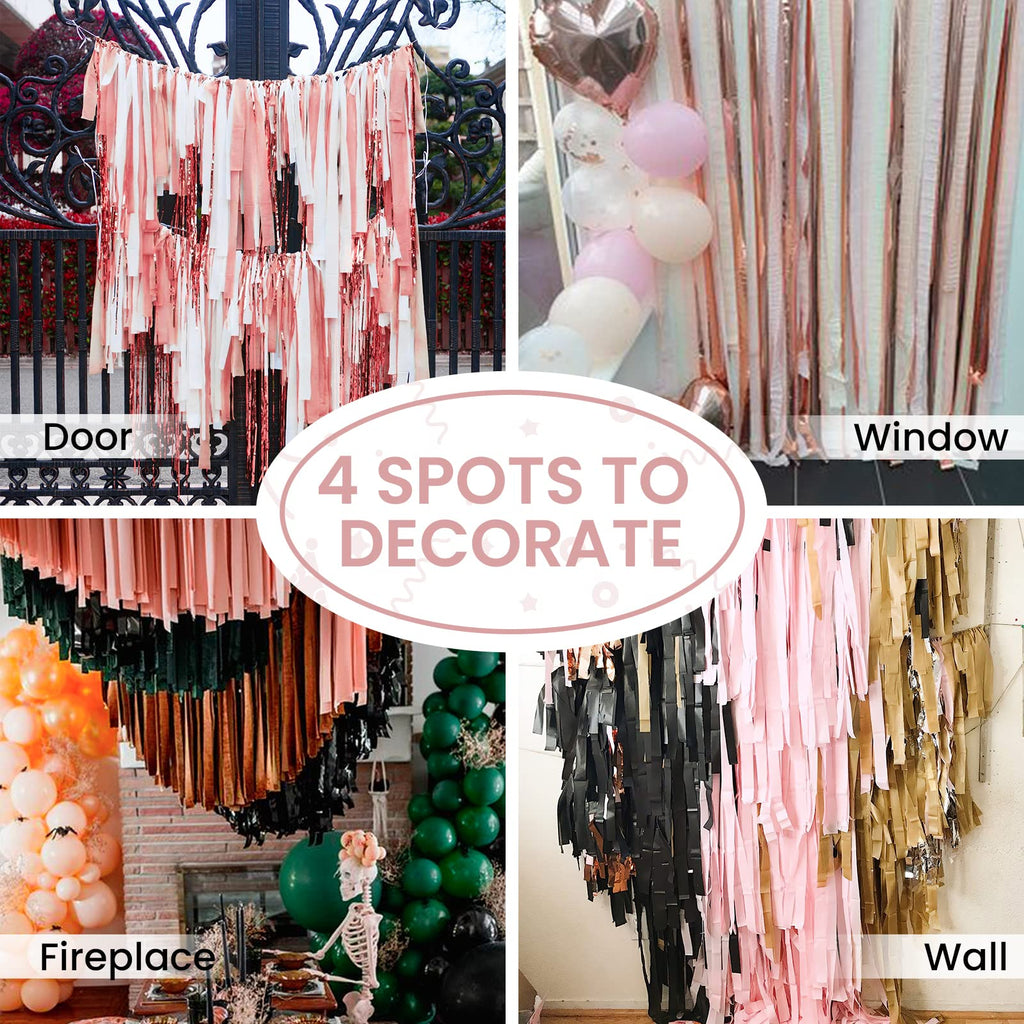 PartyWoo Pastel Crepe Paper Streamers 6 Rolls 492 FT Streamers Jansha Store