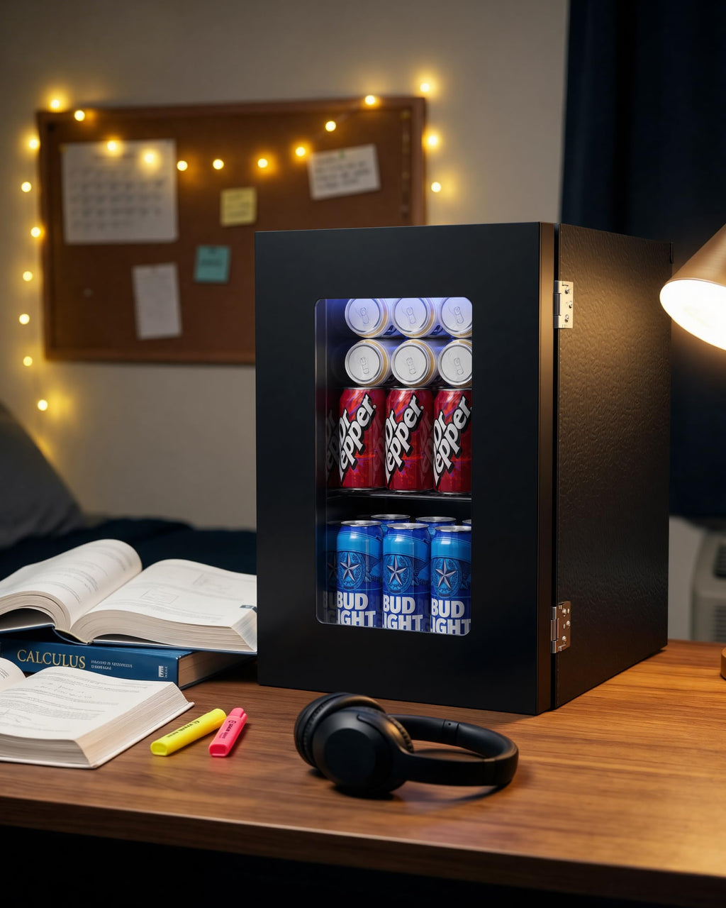 3.2 Cuft Beverage Fridge, 128 Can Mini Fridge, Glass Door, 35–65°F, Black Jansha Store