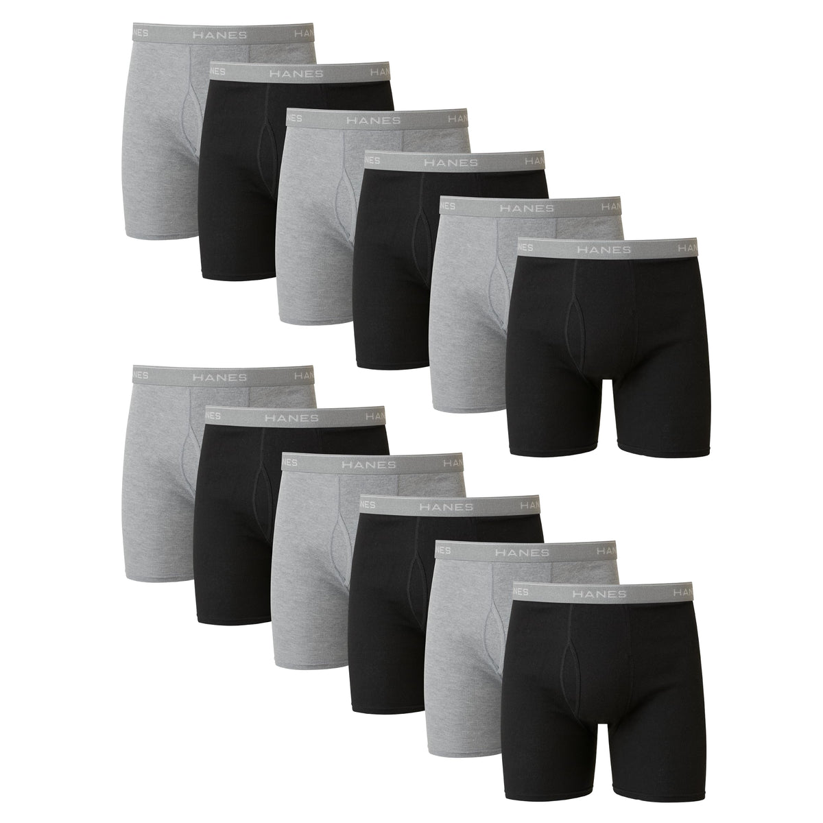 Men's boxer briefs pack final view showing the full set of pairs
