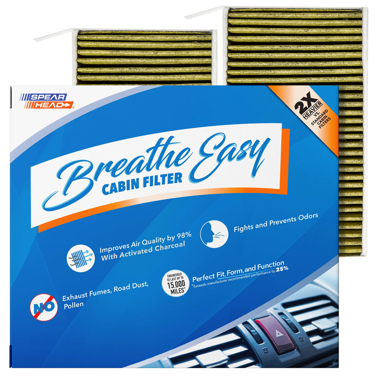 Spearhead Odor Defense Breathe Easy AC & Heater Cabin Air Filter (BE-157) Jansha Store