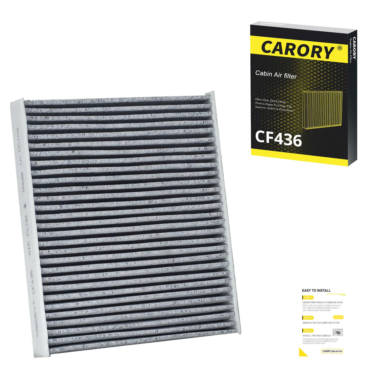 CARORY Cabin Air Filter w/Activated Carbon for Honda Accord 2003–2022, Civic 2006–2015, CR-V 2007–2016, Odyssey 2005–2017, Pilot 2009–2022, Ridgeline 2006–2025, Acura MDX 2007–2020, and More, CF134 Jansha Store