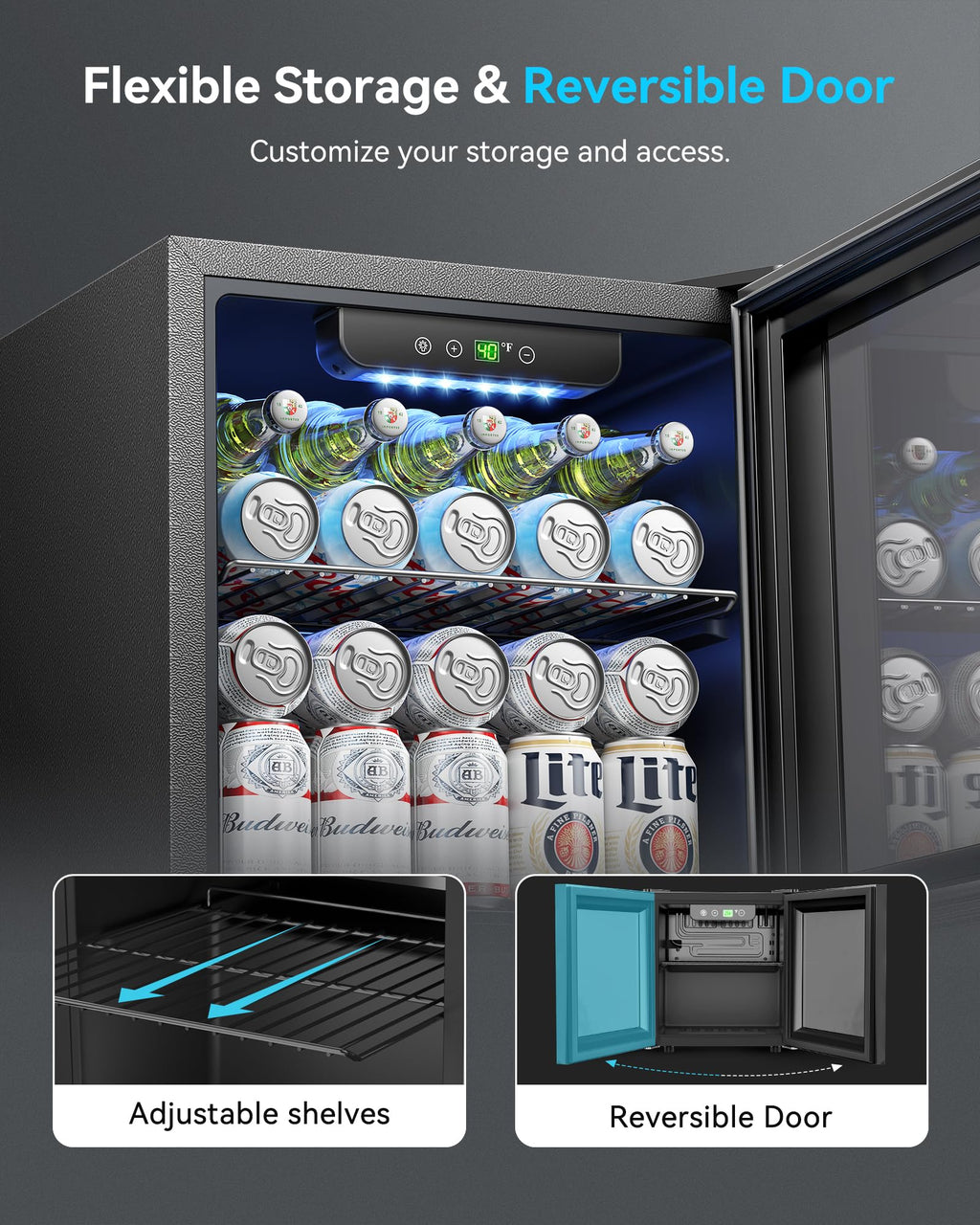 Feelfunn 24 Can Beverage Refrigerator, Mini Fridge, Black Jansha Store