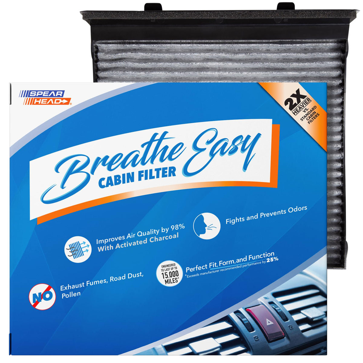 Spearhead Odor Defense Breathe Easy AC & Heater Cabin Air Filter (BE-157) Jansha Store