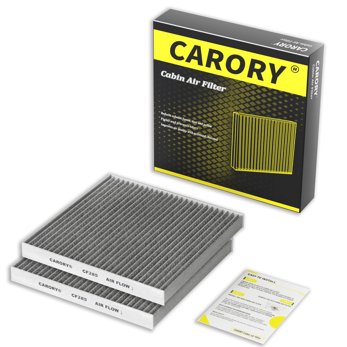 CARORY Cabin Air Filter w/Activated Carbon for Honda Accord 2003–2022, Civic 2006–2015, CR-V 2007–2016, Odyssey 2005–2017, Pilot 2009–2022, Ridgeline 2006–2025, Acura MDX 2007–2020, and More, CF134 Jansha Store