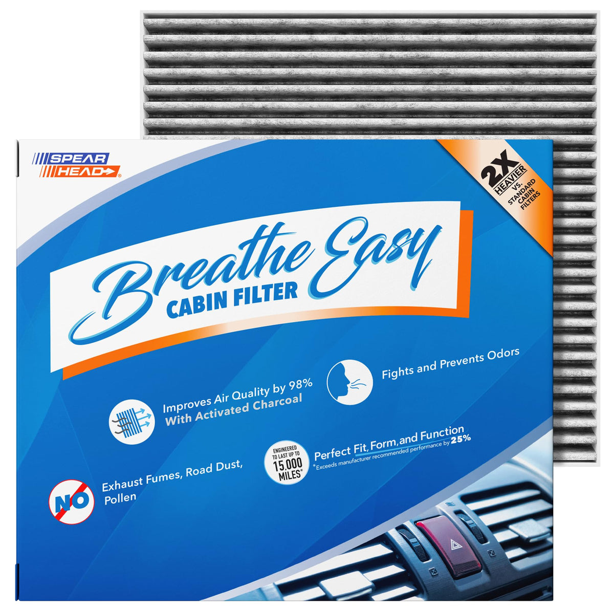 Spearhead Odor Defense Breathe Easy AC & Heater Cabin Air Filter (BE-157) Jansha Store