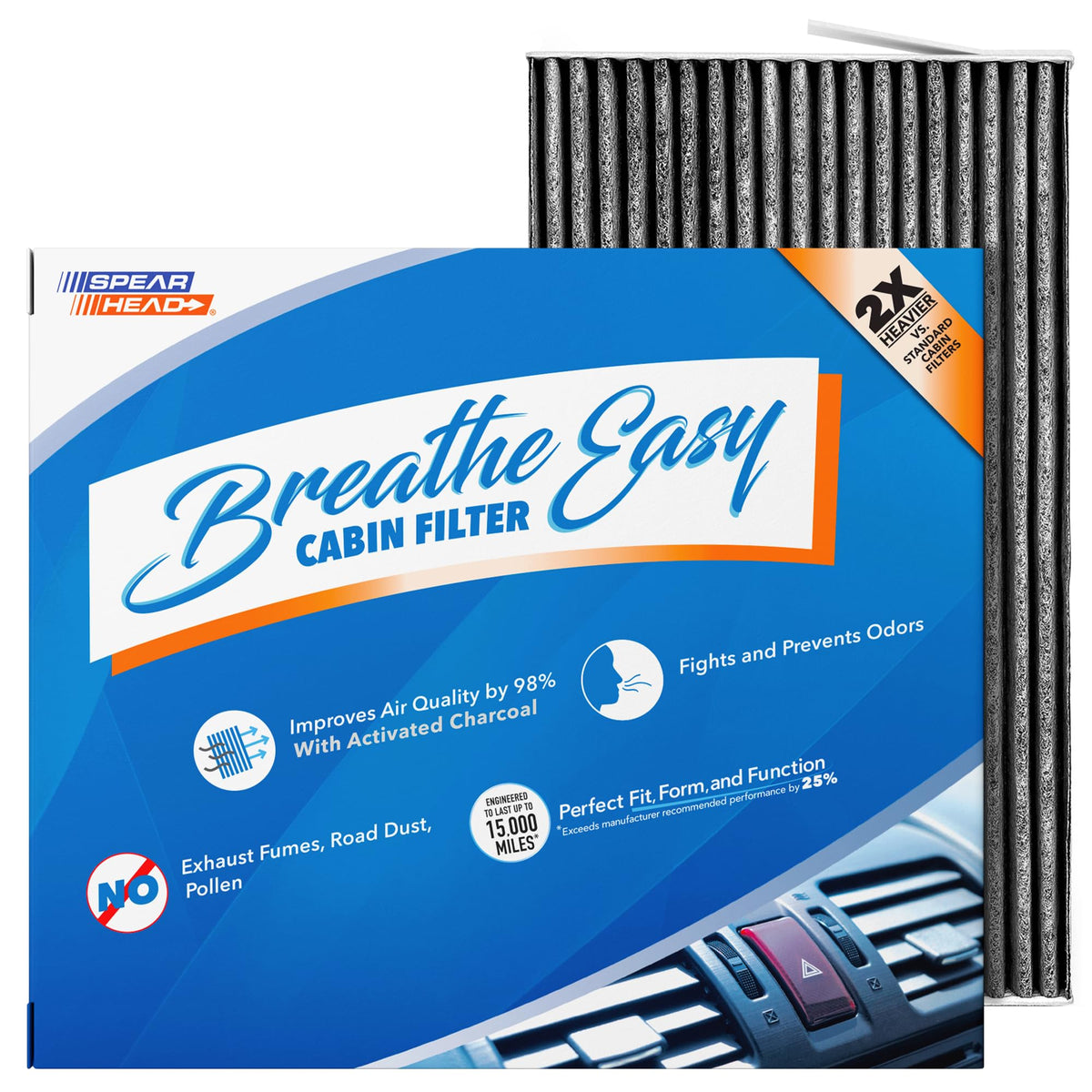 Spearhead Odor Defense Breathe Easy AC & Heater Cabin Air Filter (BE-157) Jansha Store