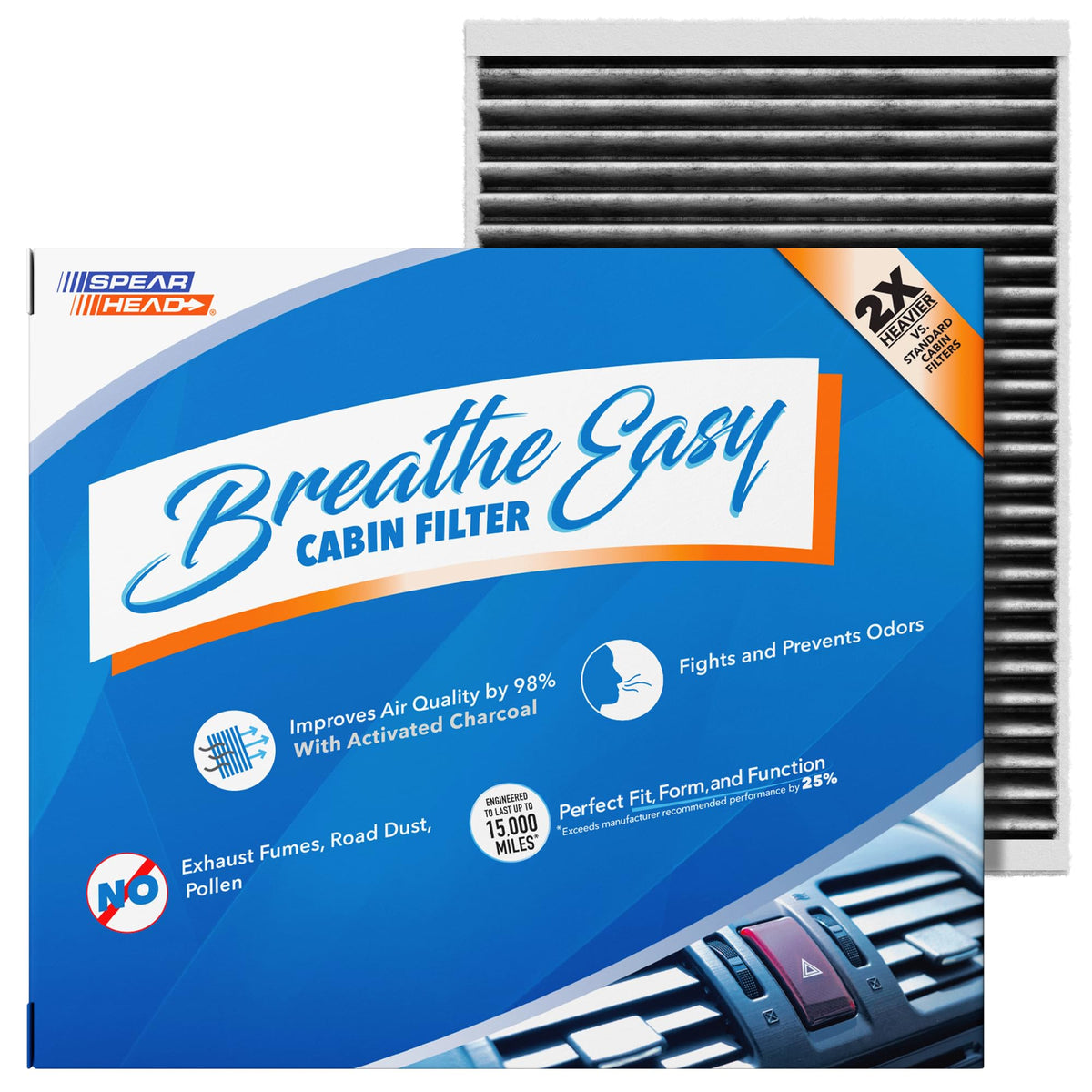 Spearhead Odor Defense Breathe Easy AC & Heater Cabin Air Filter (BE-157) Jansha Store