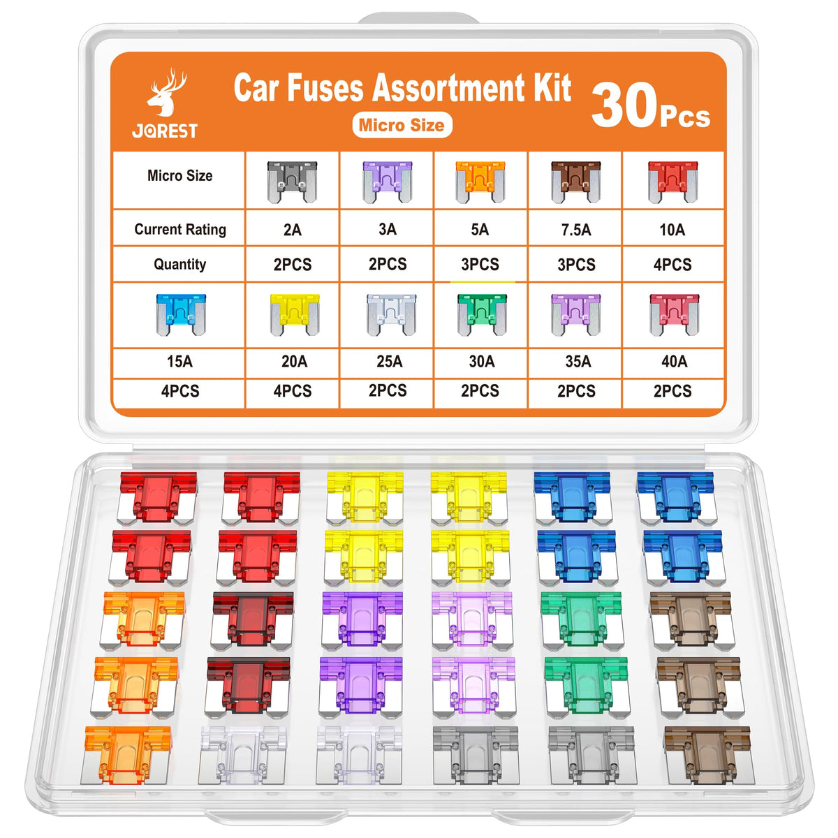 JOREST 300Pcs Car Fuse Assortment Kit, 160 Mini Blade Fuses Automotive + 90 Standard Auto Fuses + 50 Micro + Puller – Replacement for RV Camper Boat Truck (2Amp 3A 5A 7.5A 10A 15A 20A 25A 30A 35A 40A) Jansha Store