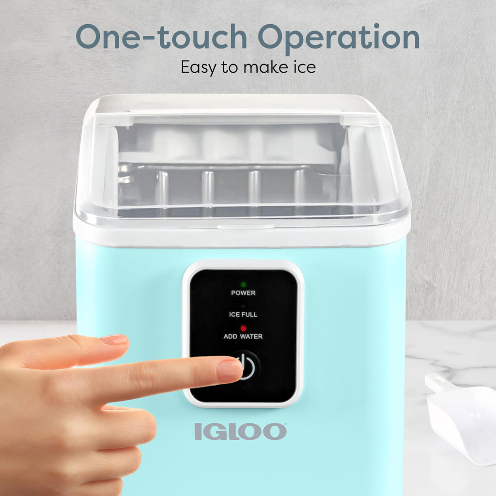 Igloo Premium Self-Cleaning Countertop Ice Maker Machine, Handled Portable Ice Maker, Produces 26 lbs. in 24 hrs. with Ice Cubes Ready in 6-8 Minutes, Comes with Ice Scoop and Basket Jansha Store